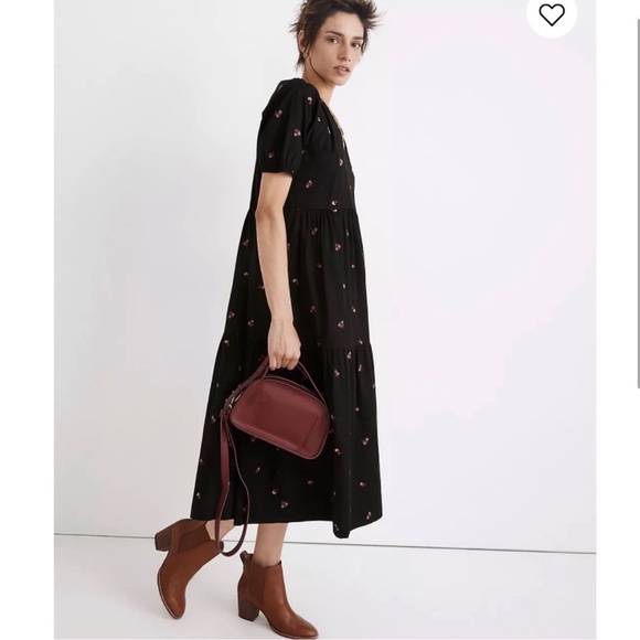 Madewell Short-Sleeve Cattail Tiered Dress in Amie Floral - Picture 3 of 5